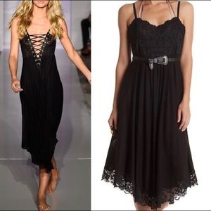 NWOT Haute as Hell Lovely Lace Up Reversible Midi